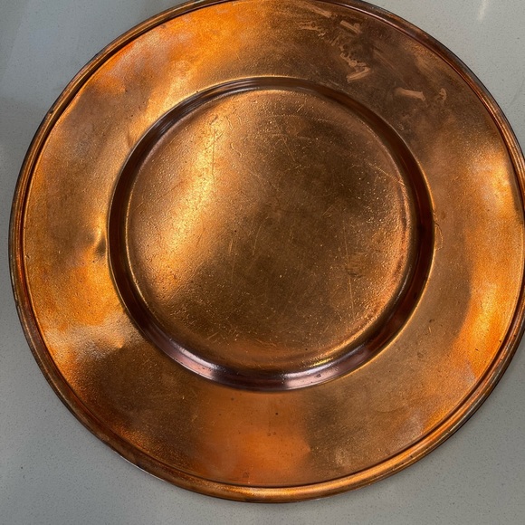 $360 set of 6 solid copper vintage plates 11.5” platter charger craftsman - Picture 5 of 14